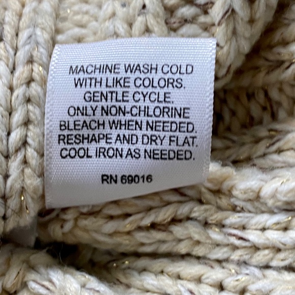 Relativity Shawl Collar Sweater Beige Speckled Knit Sweater Size M - Picture 7 of 9